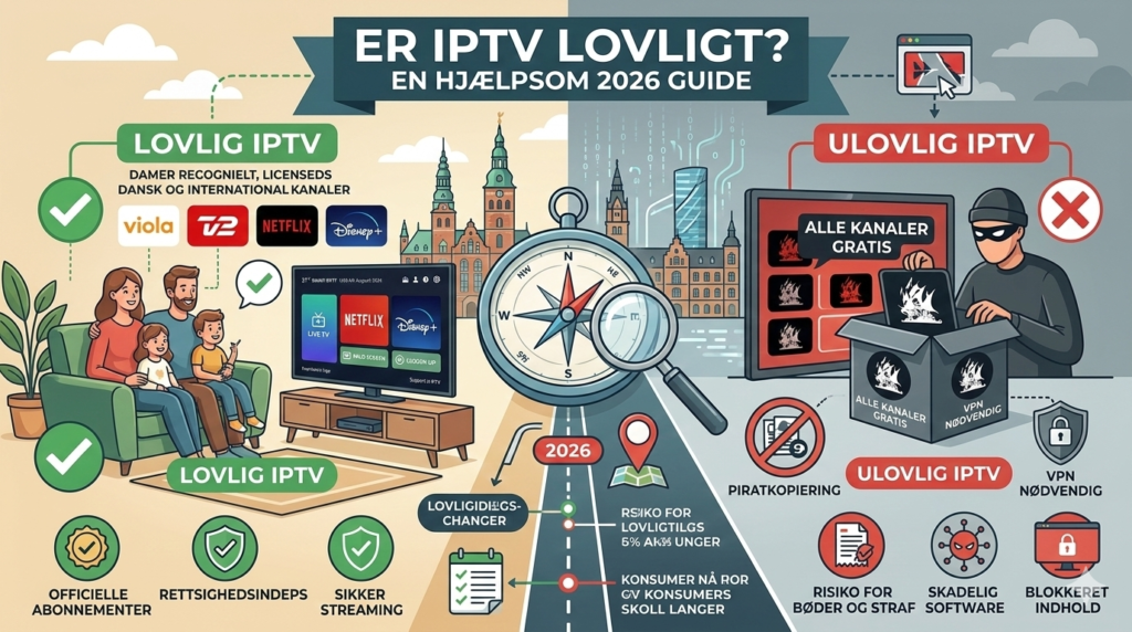 Er IPTV lovligt i Danmark 2026